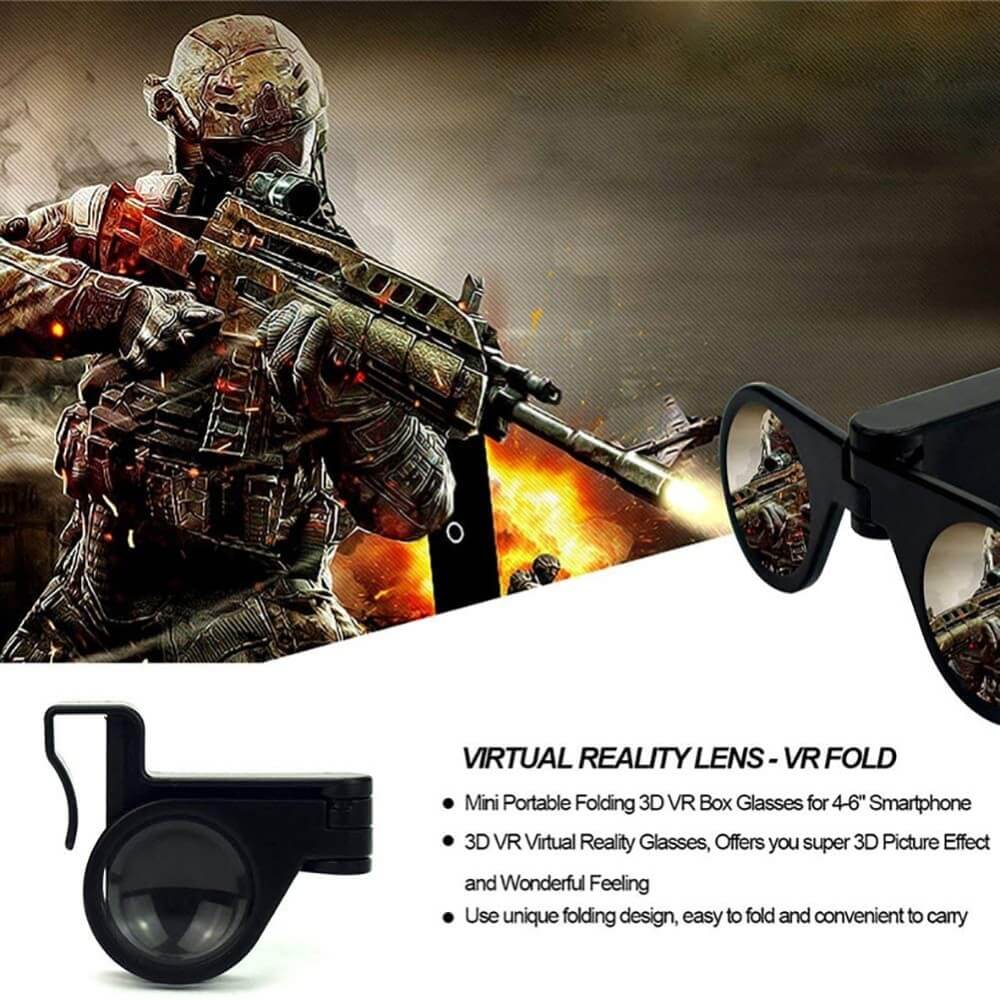 Portable VR Glasses for Smartphone Foldable Mini Virtual Reality Headset Compatible with iPhone and Android - Teddith - US