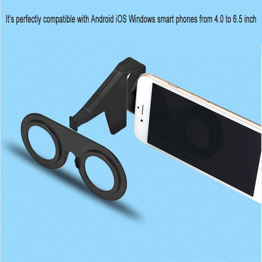 Portable VR Glasses for Smartphone Foldable Mini Virtual Reality Headset Compatible with iPhone and Android - Teddith - US