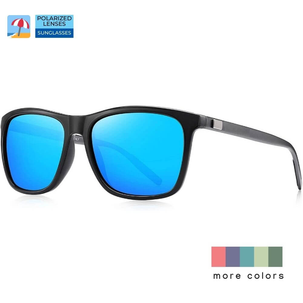 Polarized Aluminum Sunglasses Vintage Square Frame Sun Glasses For Men/Women - Hershey - Teddith - US