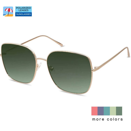 Trendy Oversized Square Metal Frame Sunglasses Flat Mirrored Lens UV Protection for Women Men - Nala - Teddith - US