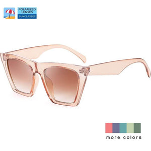 Vintage Cateye Polarized Women Sunglasses Trendy Oversized Frame - Teddith - US