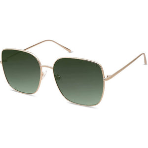 Trendy Oversized Square Metal Frame Sunglasses Flat Mirrored Lens UV Protection for Women Men - Nala - Teddith - US