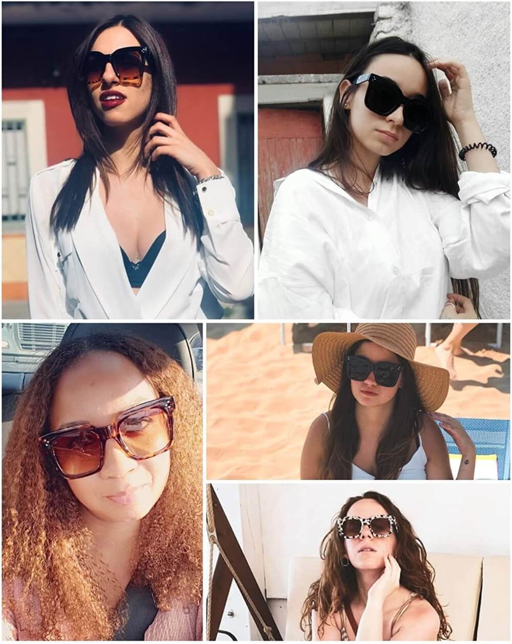 Women's Oversized Sunglasses Luxury Square Classic Retro Style - Alex - Teddith - US