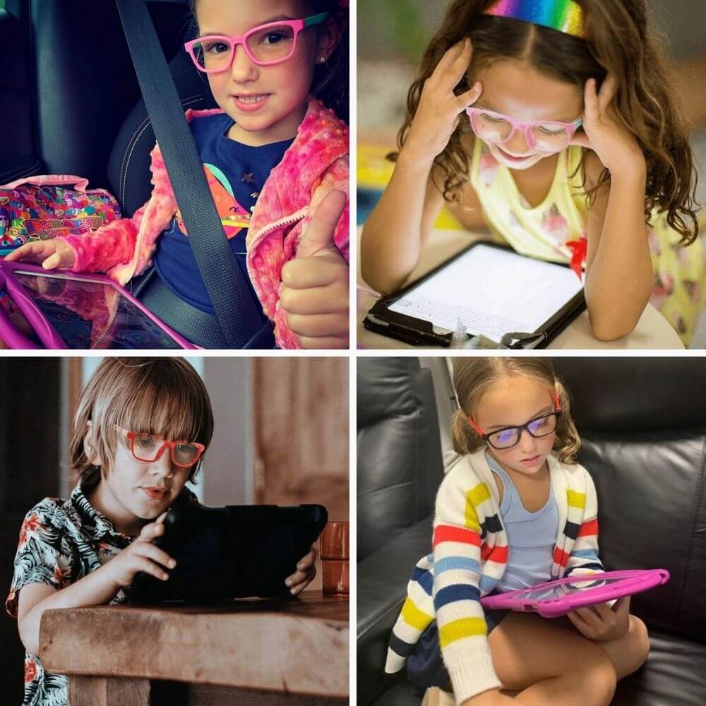 Blue Light Blocking Computer Screen Reading Glasses for Kids Ages [3-9] - Malik - Teddith - US