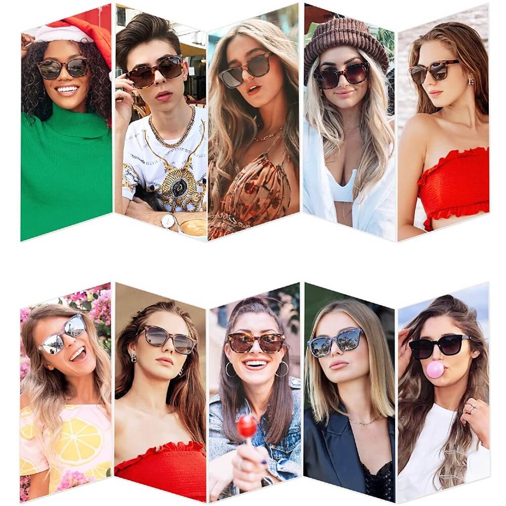 Classic Square Polarized Sunglasses Retro Trendy UV400 Sunnies for Women Men - June - Teddith - US