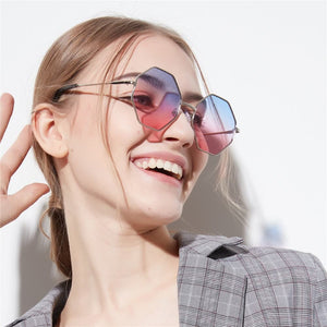 Sunglasses for Women Polygon UV400 Lenses Shades - Teddith - US
