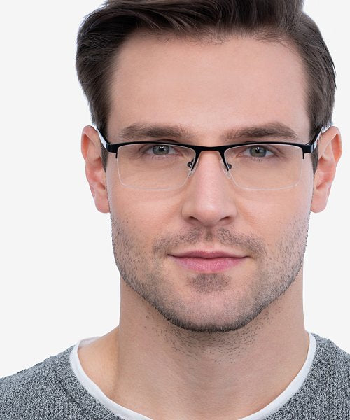 Blue Light Glasses for Computer Anti Glare Half Rim Rectangle Frame - Teddith - US