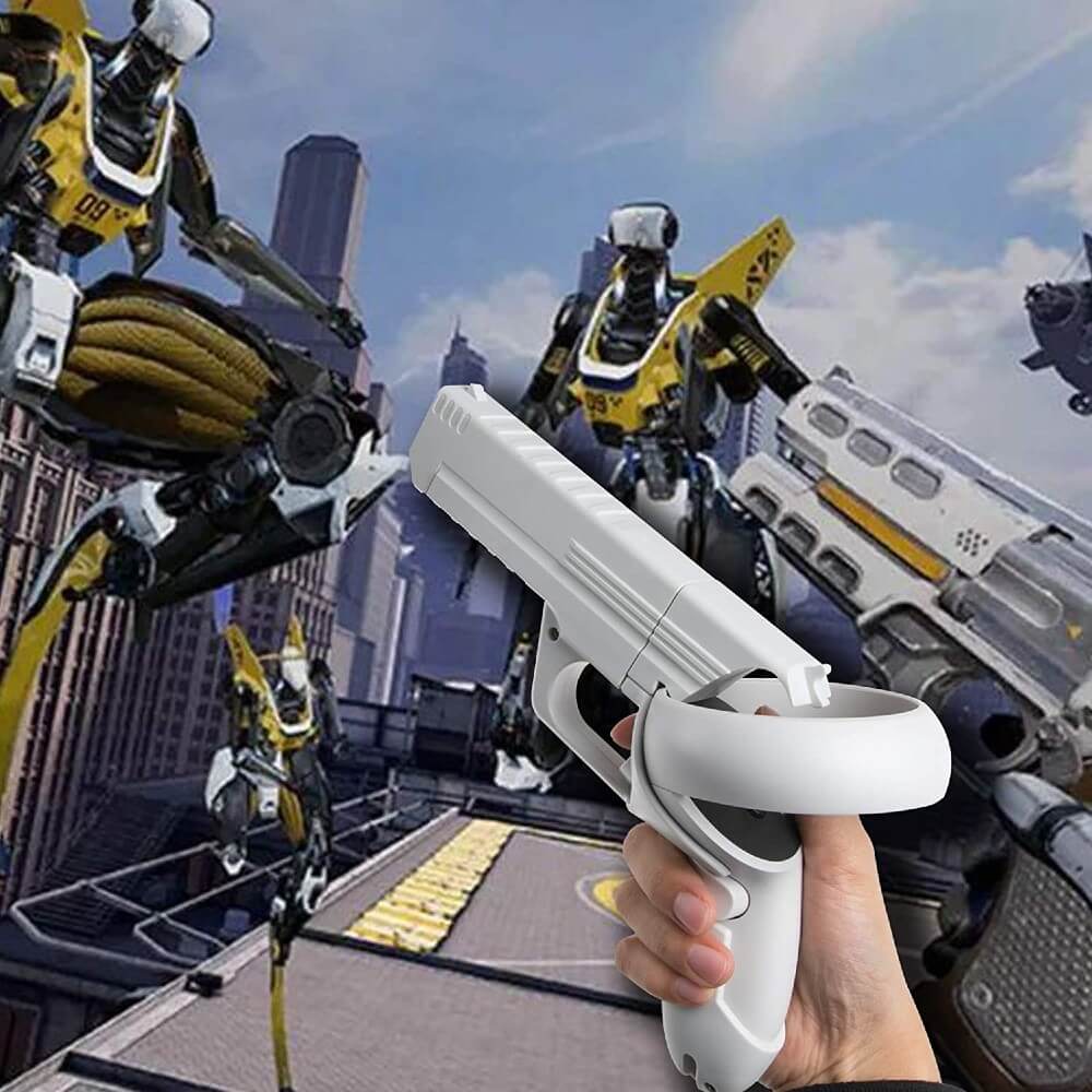 VR Game Gun for Oculus Quest 2 Enhanced Gaming Experience Controllers Pistol Case Compatible with Pistol Whip VR Games - Teddith - US