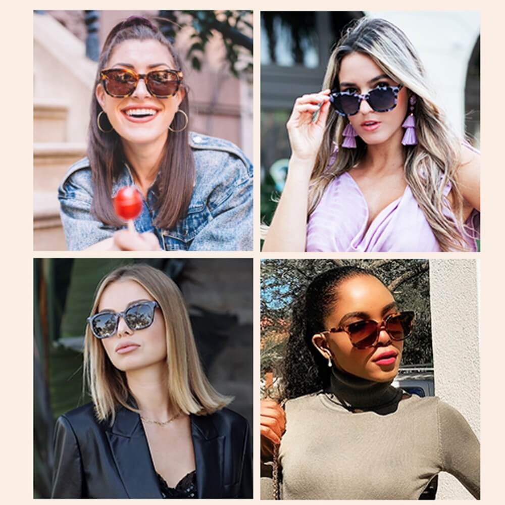 Classic Square Polarized Sunglasses Retro Trendy UV400 Sunnies for Women Men - June - Teddith - US