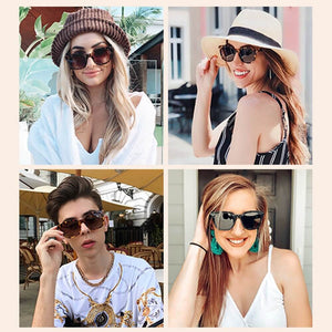 Classic Square Polarized Sunglasses Retro Trendy UV400 Sunnies for Women Men - June - Teddith - US