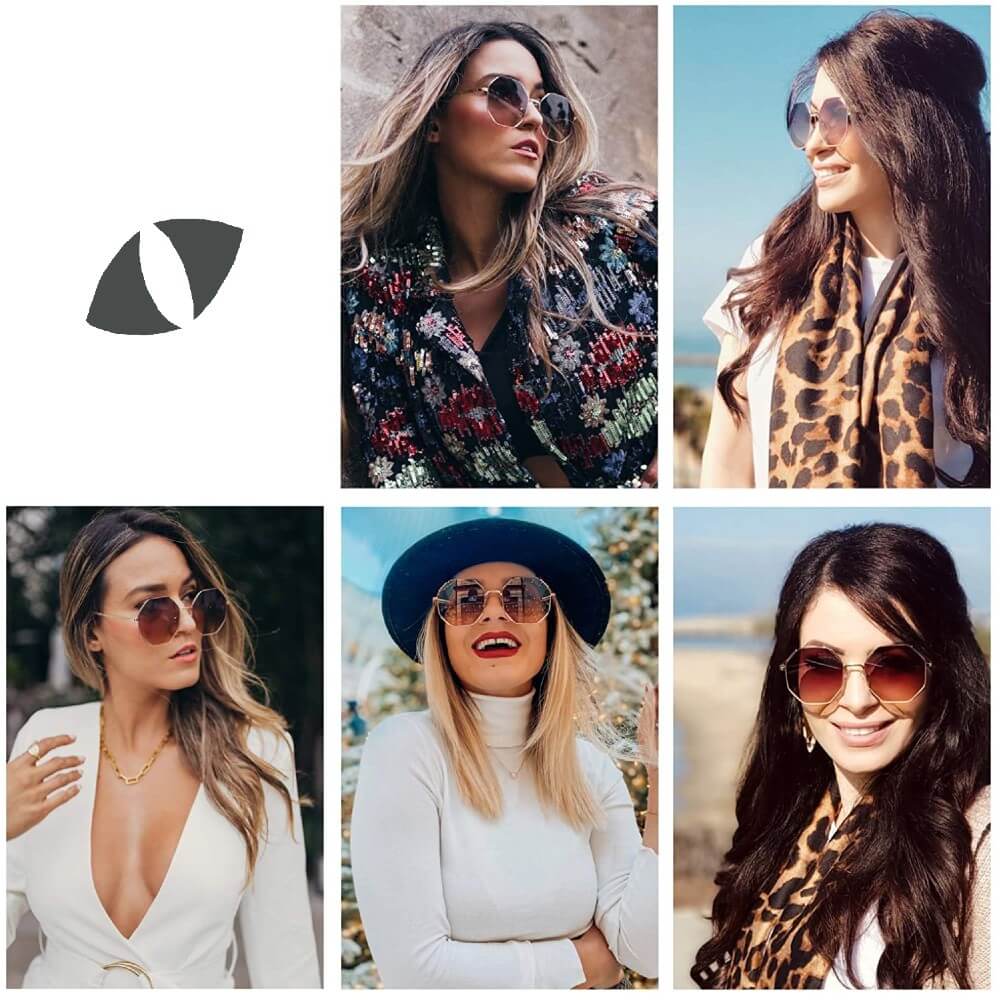 Sunglasses for Women Polygon UV400 Lenses Shades - Teddith - US