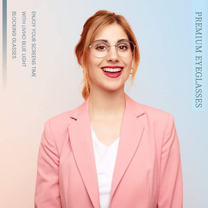 Round Blue Light Glasses Wire Frame UV Blocking Computer Eyewear Clear Lens - Gigi - Teddith - US