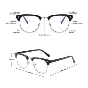 Blue Light Blocking Glasses - Clubmaster (2 Pack) - Teddith - US