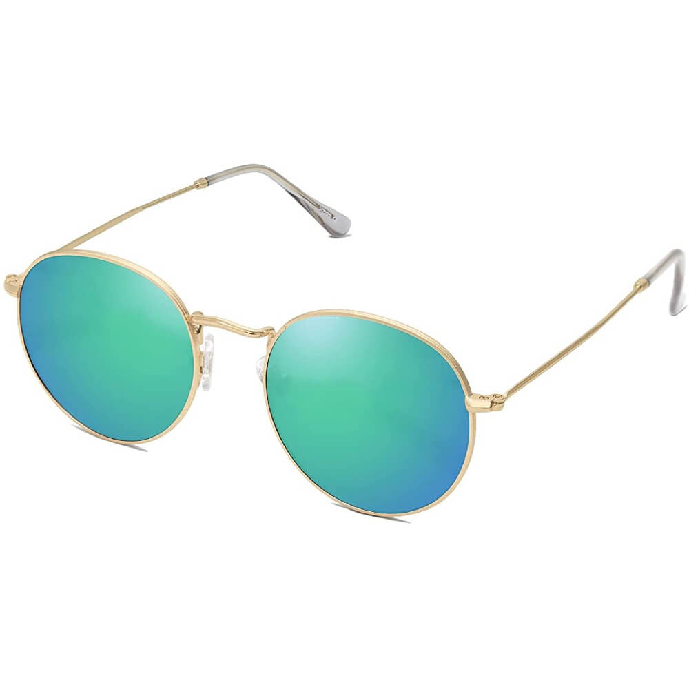 Small Round Polarized Sunglasses Classic Vintage Retro Shades for Women Men - Teddith - US