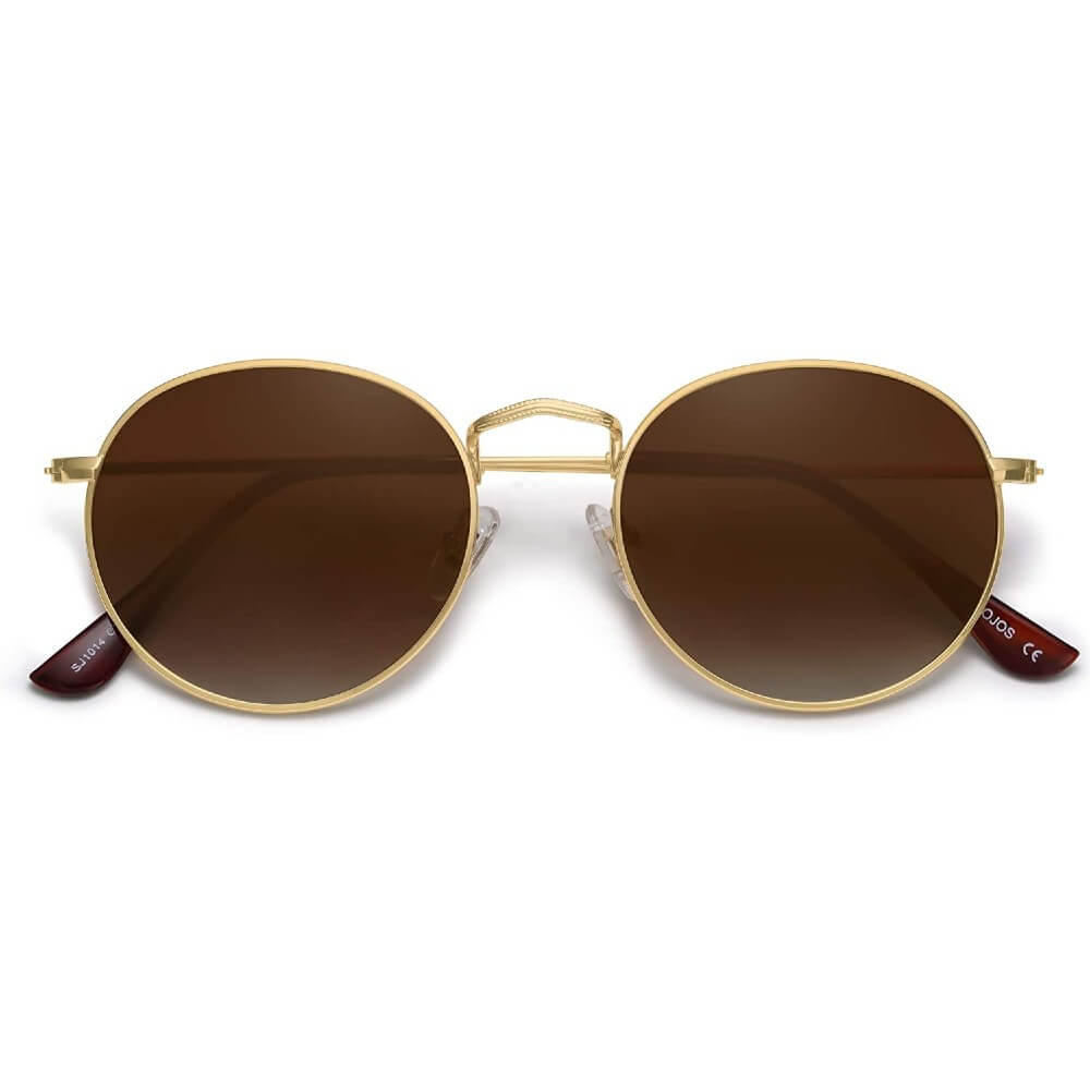 Small Round Polarized Sunglasses Classic Vintage Retro Shades for Women Men - Teddith - US