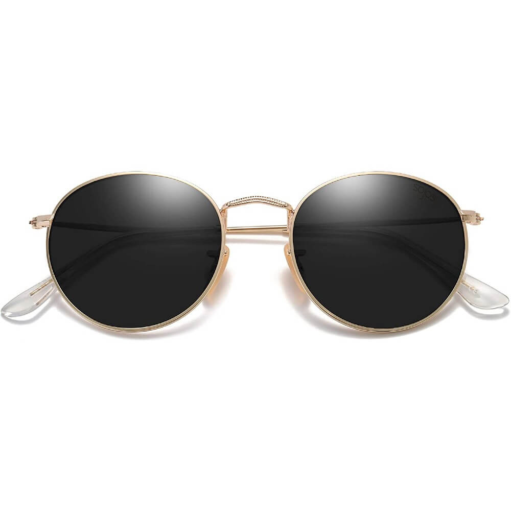 Small Round Polarized Sunglasses Classic Vintage Retro Shades for Women Men - Teddith - US