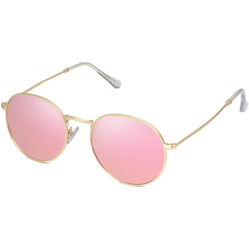 Small Round Polarized Sunglasses Classic Vintage Retro Shades for Women Men - Teddith - US