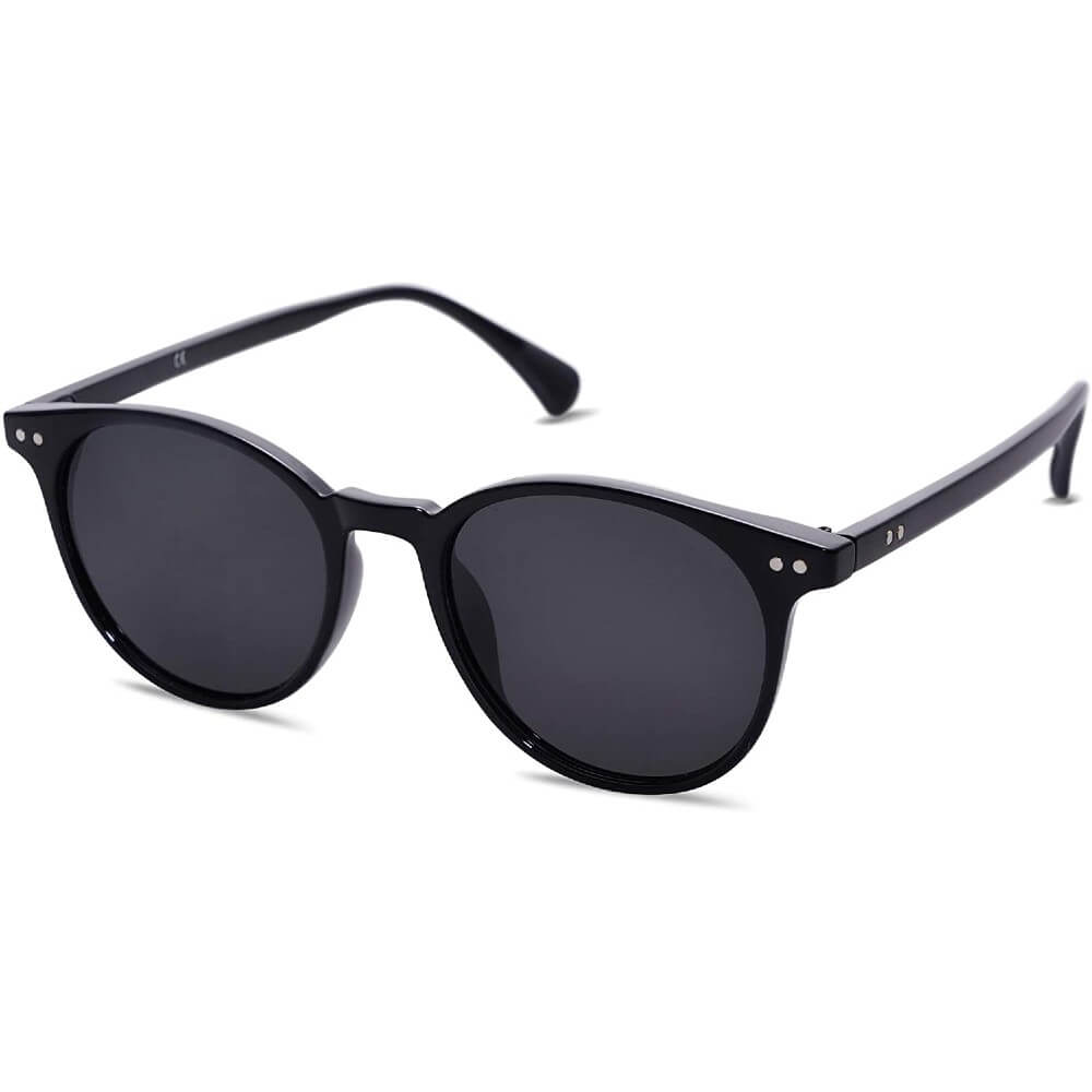 Small Round Classic Polarized Sunglasses Vintage Style UV400 Lens for Women Men - Hazel - Teddith - US
