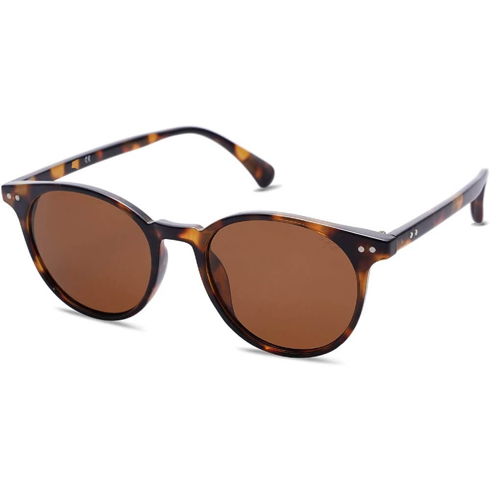 Small Round Classic Polarized Sunglasses Vintage Style UV400 Lens for Women Men - Hazel - Teddith - US
