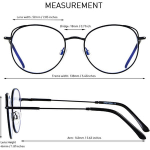 Blue Light Blocking Glasses for Computer Gaming Metal Frame - Jewel - Teddith - US