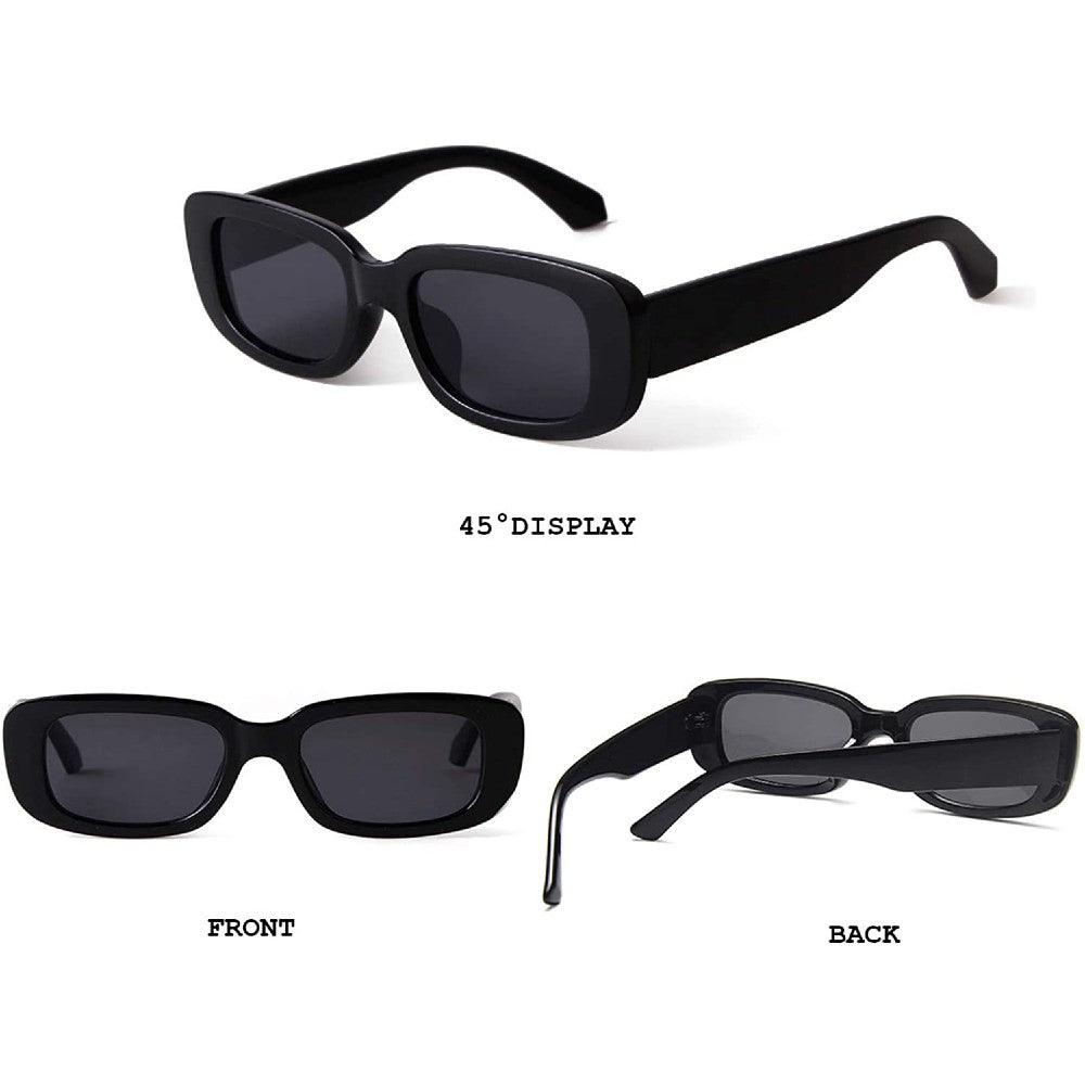 Rectangle Sunglasses Retro Driving Glasses 90s Vintage Fashion Narrow Square Frame - Jessie - Teddith - US