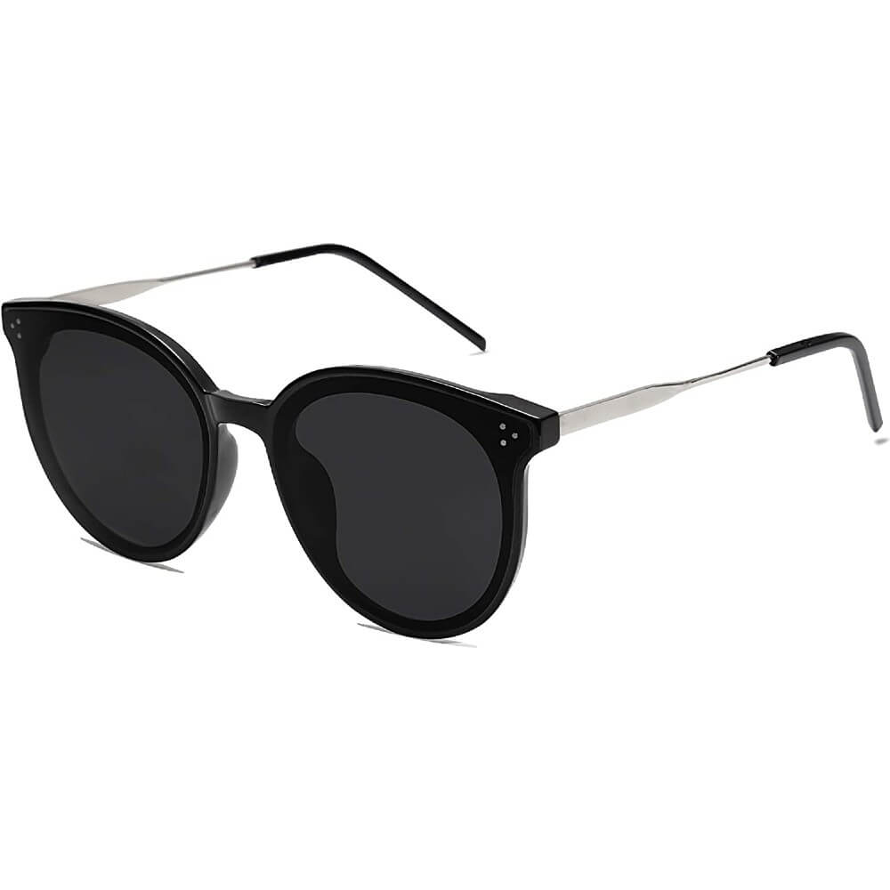 Retro Round Oversized Sunglasses for Women Mirrored Glasses - Louie - Teddith - US