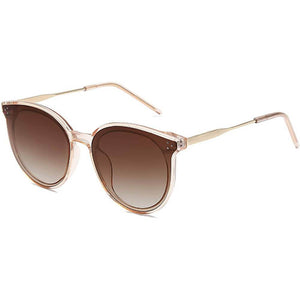 Retro Round Oversized Sunglasses for Women Mirrored Glasses - Louie - Teddith - US